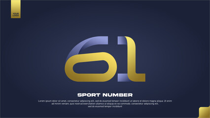 Sleek Aerodynamic Sport Number 61 with Modern Gradient Effect