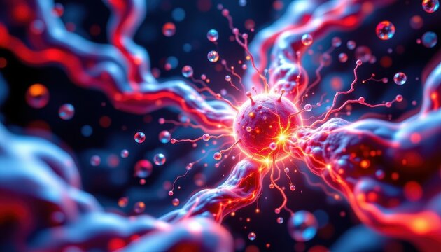the mystical aura of nitric oxide, glowing like a life force inside your veins, supporting healthy blood flow.