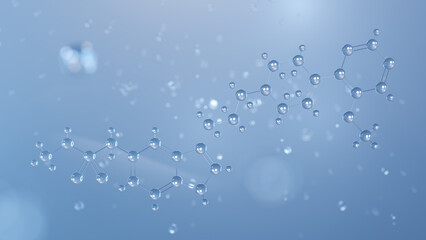 avitriptan molecular structure, 3d model molecule, antimigraine drug structural chemical formula view from a microscope