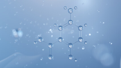 mesalazine molecular structure, 3d model molecule, anti-inflammatory structural chemical formula view from a microscope