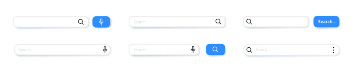Search bar vector collection. Minimalist search bar designs set