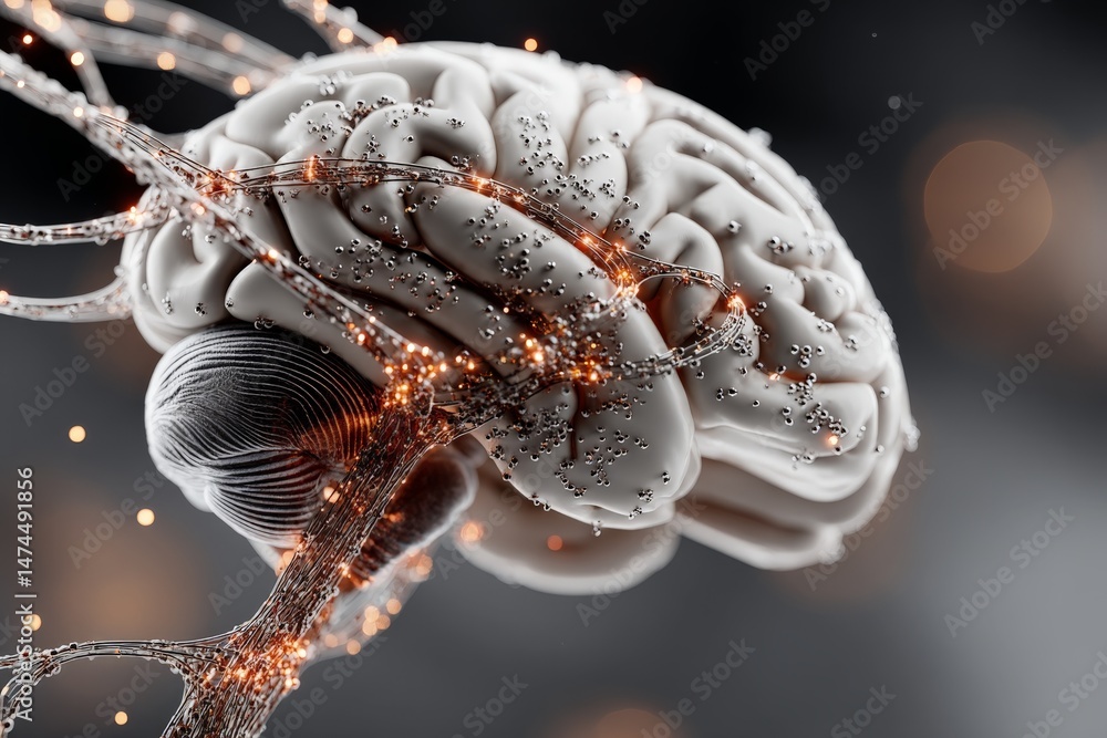 Aufkleber exploration of neural connections in a digital representation of the human brain