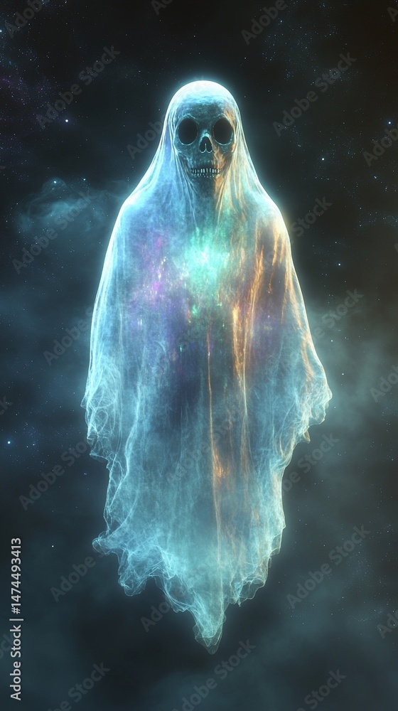 Poster spectral celestial entity in ethereal shroud