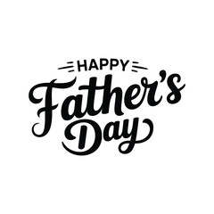 Happy father's day handwritten text celebration design on a clean white background