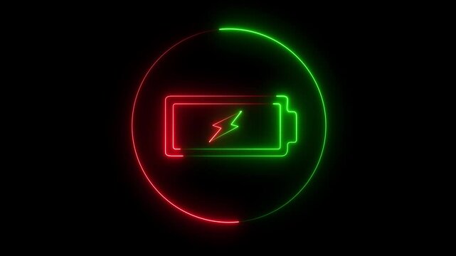 Battery Charge Animation icon with  color charging bar and percentage of number countdown..