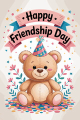 purple heart day, friendship day banner, international friendship day, happy friendship day, labor day, friendship banner, day banner, friendship poster, day poster, cute poster, cute kawaii, kawaii p