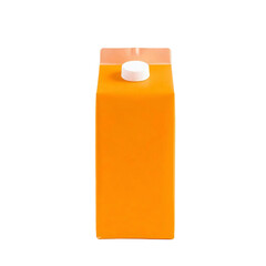 Blank orange carton isolated on transparent background