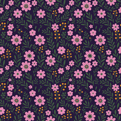 Autumn Leaves and Berries Seamless Pattern