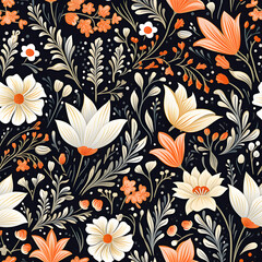 Romantic Flowers Seamless Pattern – Blush & Sage Green Floral Background