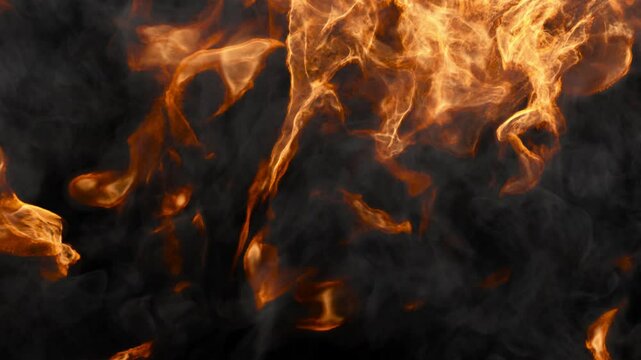 Fire wipe transition, three speeds, 4k 24p, with green screen for transparent background