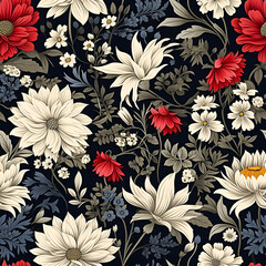 Romantic Flowers Seamless Pattern &ndash; Blush & Sage Green Floral Background