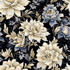 Romantic Flowers Seamless Pattern – Blush & Sage Green Floral Background
