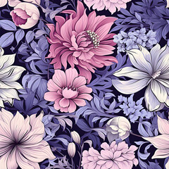 Romantic Flowers Seamless Pattern – Blush & Sage Green Floral Background