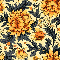 Romantic Flowers Seamless Pattern – Blush & Sage Green Floral Background