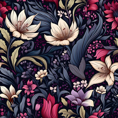 Romantic Flowers Seamless Pattern – Blush & Sage Green Floral Background