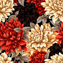 Romantic Flowers Seamless Pattern – Blush & Sage Green Floral Background