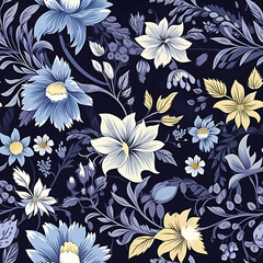 Romantic Flowers Seamless Pattern – Blush & Sage Green Floral Background