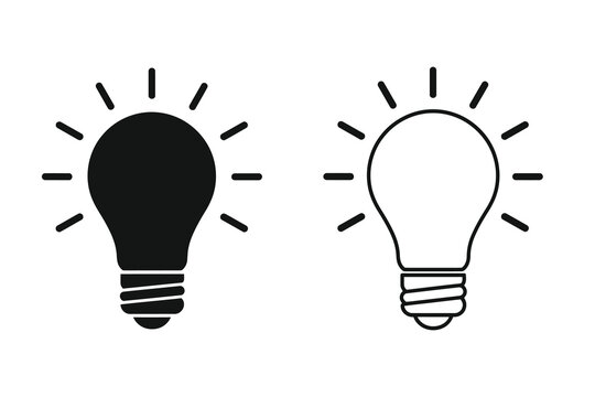 Lightbulb icon vector illustration concept idea energy solution design flat