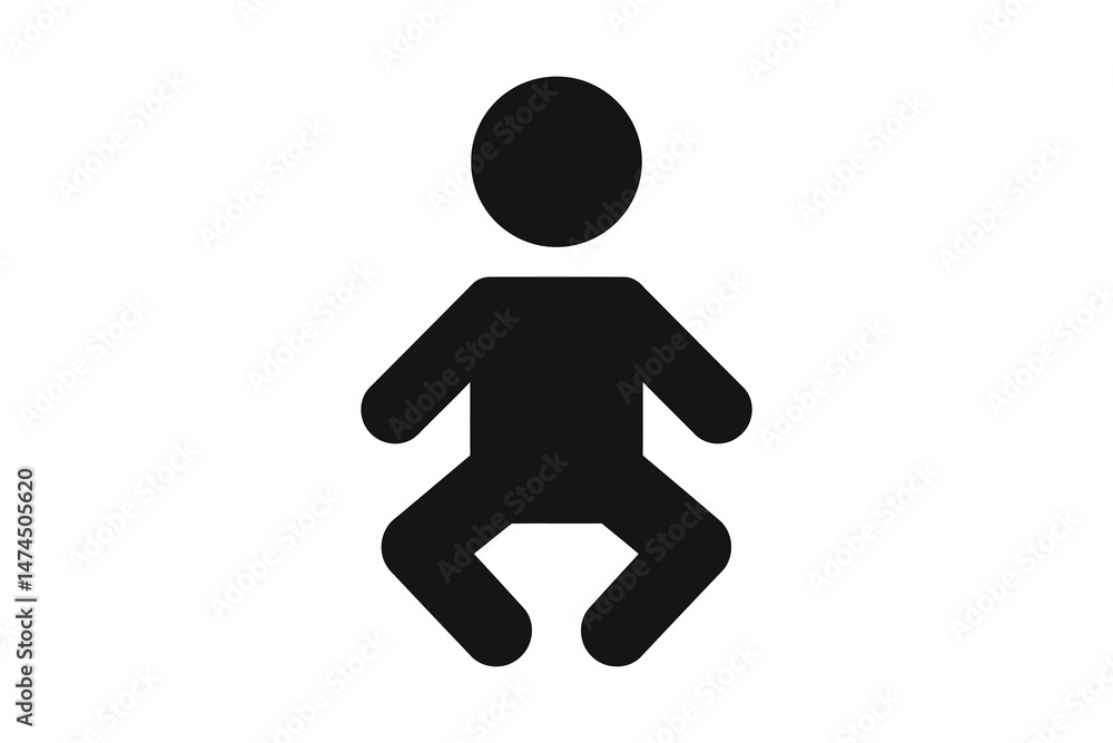 Poster baby icon vector image illustration simple design for web and print use art