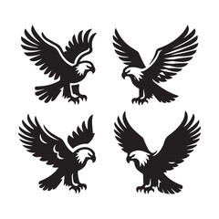 Obraz premium Eagle Bird Silhouettes Pack