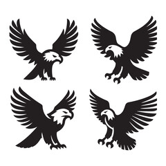 Obraz premium Eagle Bird Silhouettes Pack