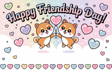 purple heart day, friendship day banner, international friendship day, happy friendship day, labor day, friendship banner, day banner, friendship poster, day poster, cute poster, cute kawaii, kawaii p