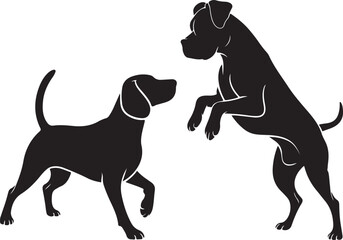 Loyal Dog Sitting Silhouette

Playful Puppy in Motion Vector

Dog and Owner Walking Together Art

Guard Dog Standing Alert Silhouette

Cute Dog Face Minimal Line Design