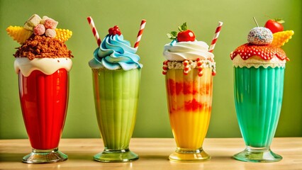 Giant Milkshake Extravaganza: Colorful & Delicious Fashion Photography