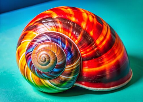 Giant Empty Ocean Snail Shell on White Background - Underwater Seashell Stock Photo