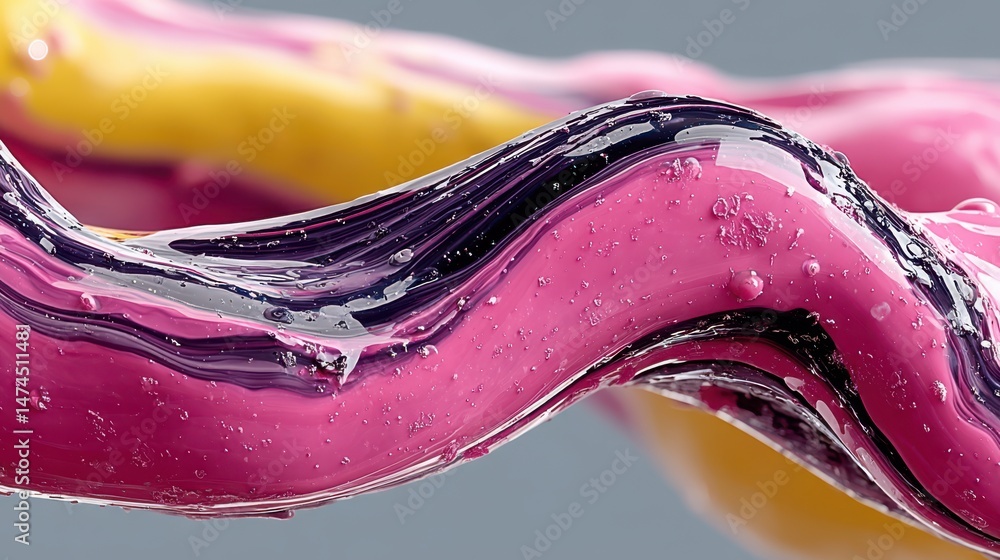 Aufkleber abstract glossy shape with fluid colors generative ai,photo stocks