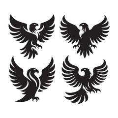Obraz premium Stylized Eagle Icons Vector
