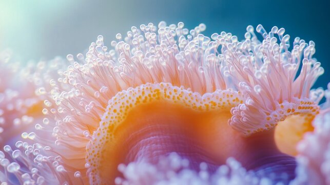 Close-up action of sea coral underwater environment macro photography marine life vibrant colors nature's beauty