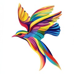 Fototapeta premium Colorful Bird In Flight Abstract Art Illustration
