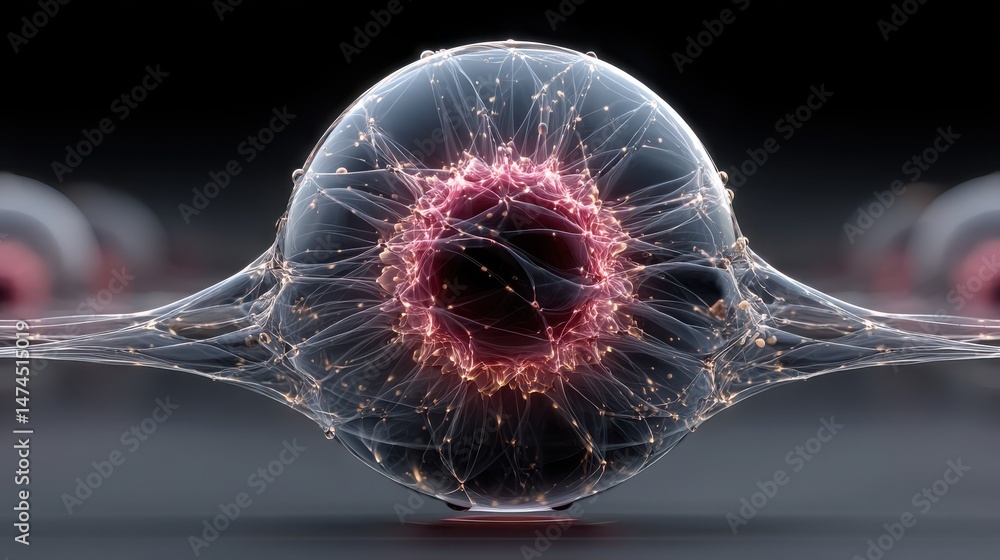 Aufkleber abstract sphere background with plexus effect 3d surface.stock image