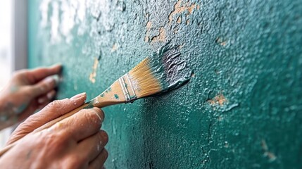 Applying paint to a wall