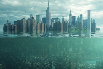 Drowning city in the future