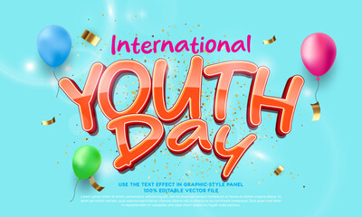 Youth day editable text effect