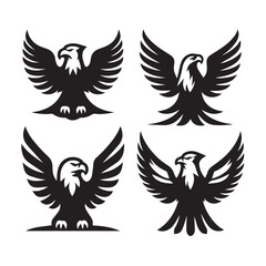Obraz premium Stylized Eagle Icons Vector