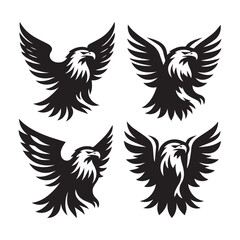 Fototapeta premium Stylized Eagle Icons Vector