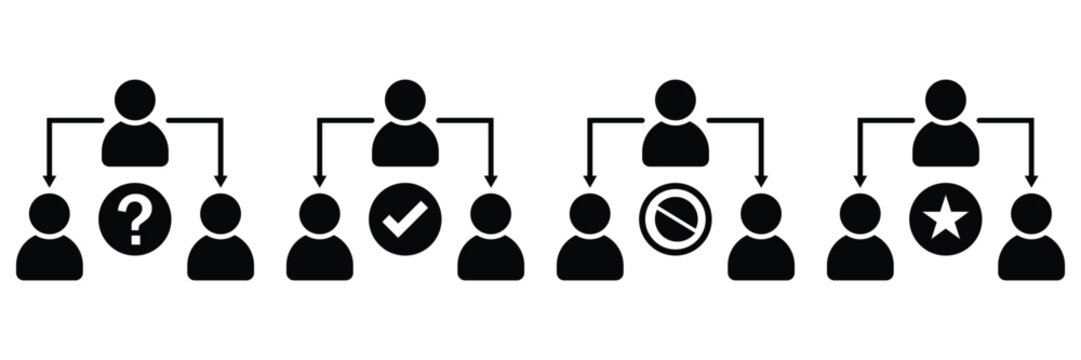 Task Assignment and Delegation Icons Set – Flat Vector Symbols for Workflow and Distribution