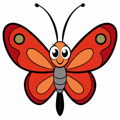 Red Butterfly Vector Illustration 