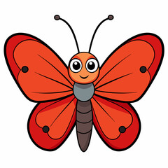 Red Butterfly Vector Illustration 