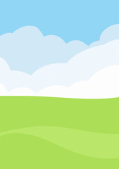 green field and blue sky