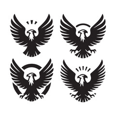 Obraz premium Vector Eagle Shapes in Black