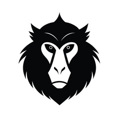 baboon  head black silhouette 