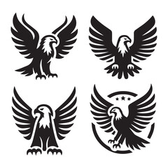 Fototapeta premium Vector Eagle Shapes in Black