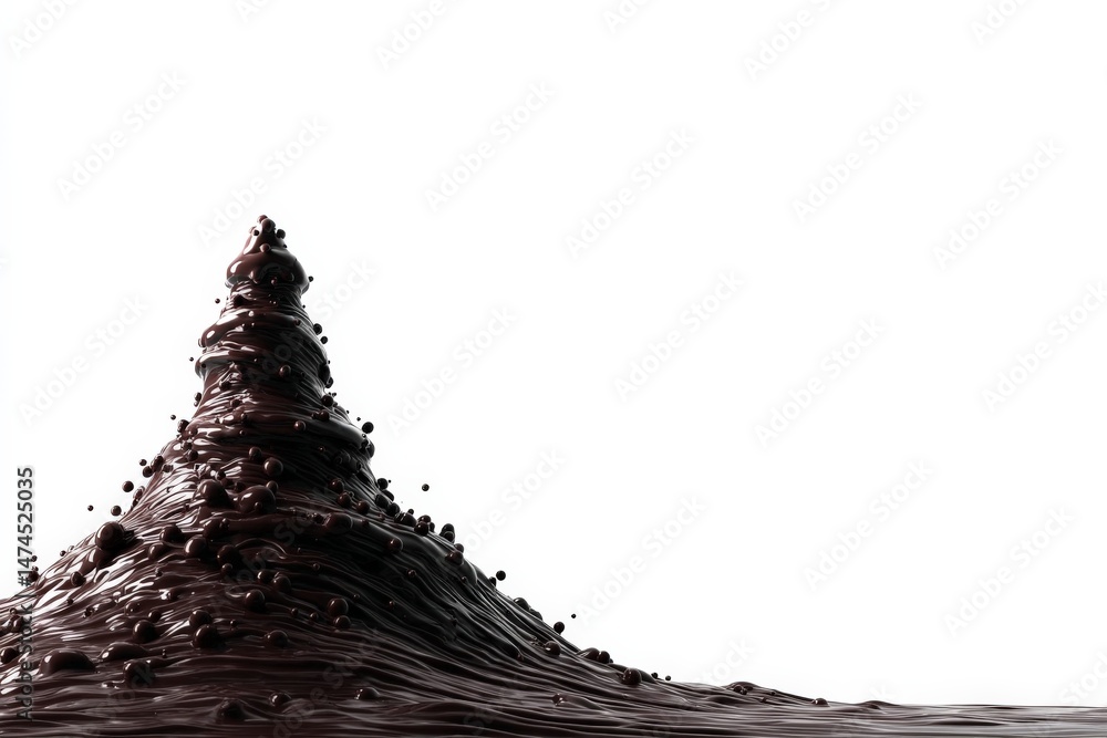 Poster Chocolate forms a dynamic peak with rich texture on a clean background