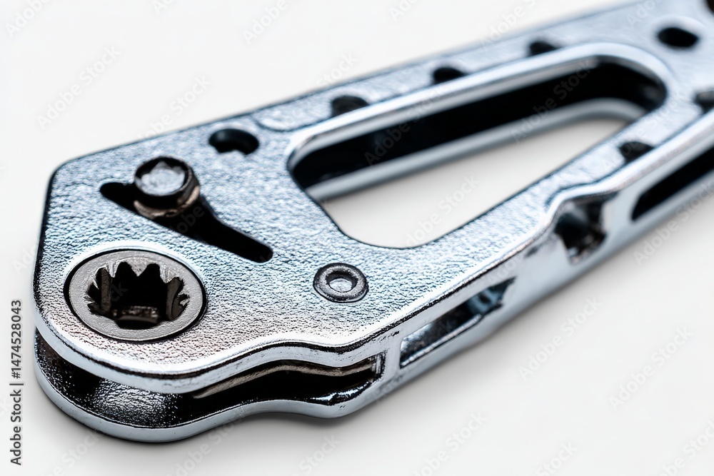 Leinwandbilder Close-up of a shiny metallic tool showcasing intricate design and functionality for mechanical tasks