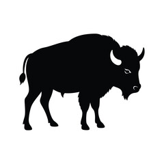 bison black silhouette 