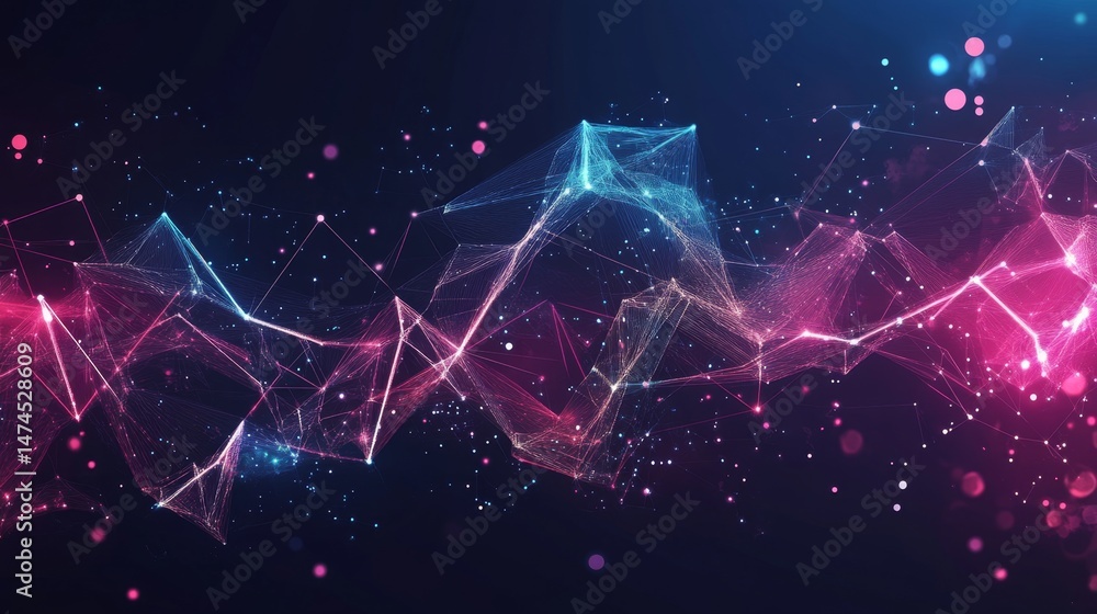 Poster dynamic digital waves abstract background visual art futuristic environment close-up view conceptual